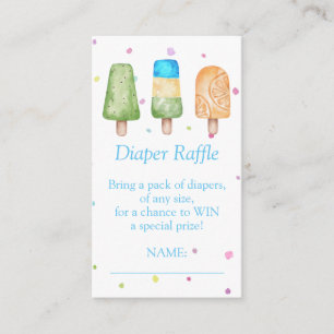 Diaper Raffle Ready to Pop Summer Boy Baby Shower Enclosure Card