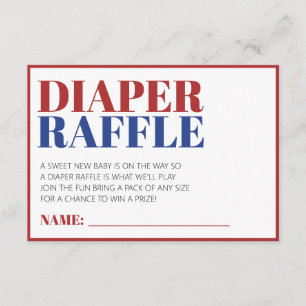 Diaper Raffle Red White And Blue 4th of July Enclosure Card