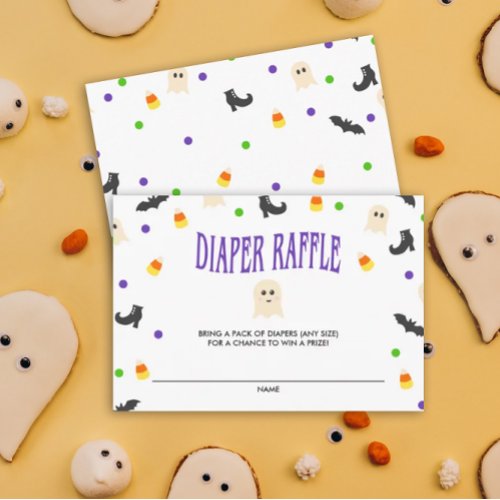 Diaper Raffle  Request Halloween Baby Shower Enclosure Card