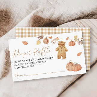 Diaper Raffle Rustic Pumpkin Fall Baby Shower Enclosure Card