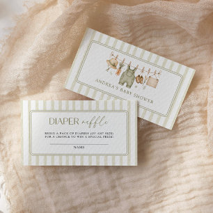 Diaper Raffle Sage Green Locally Grown Baby Shower Enclosure Card