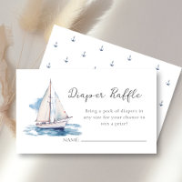 Diaper Raffle | Sail Boat Baby Shower Enclosure Card