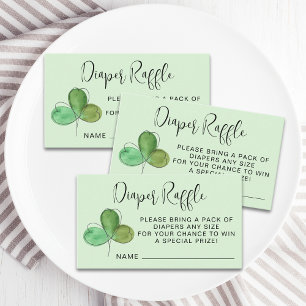Diaper Raffle Shamrock Baby Shower Enclosure Card