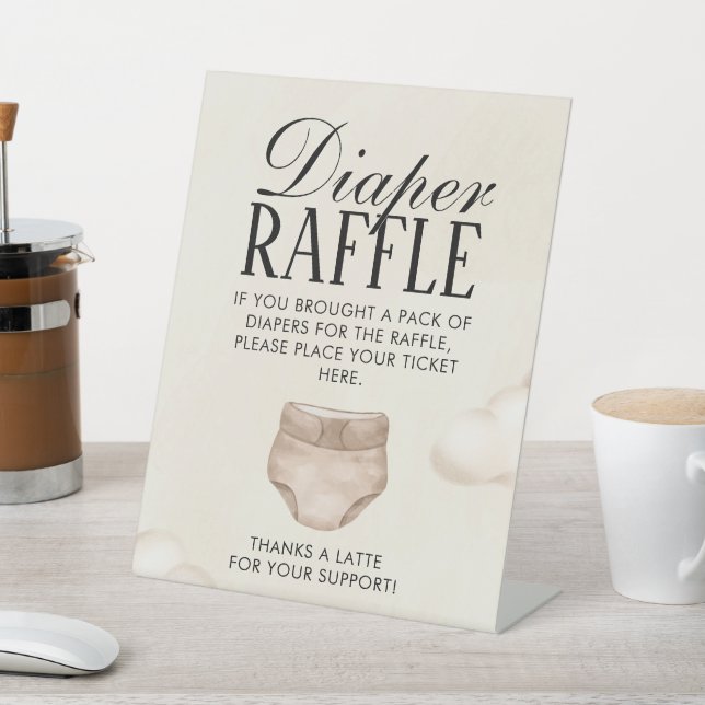 Diaper Raffle Sign Baby Is Brewing Baby Shower (In SItu)
