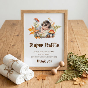 Diaper Raffle Sign Baby Shower Woodland Fairy 