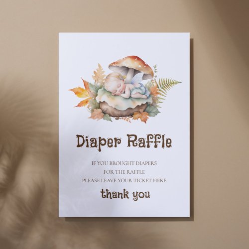 Diaper Raffle Sign Baby Shower Woodland Fairy 