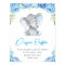Diaper Raffle Sign Blue Elephant Baby Boy Shower