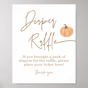 Diaper Raffle Sign, Fall Pumpkin Baby Shower Poster
