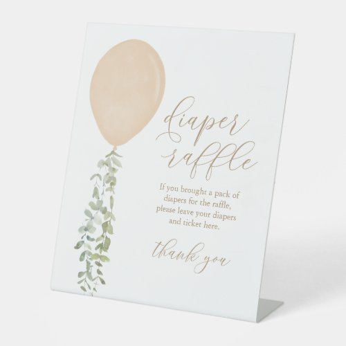 Diaper Raffle Sign Gold Balloon Baby Shower
