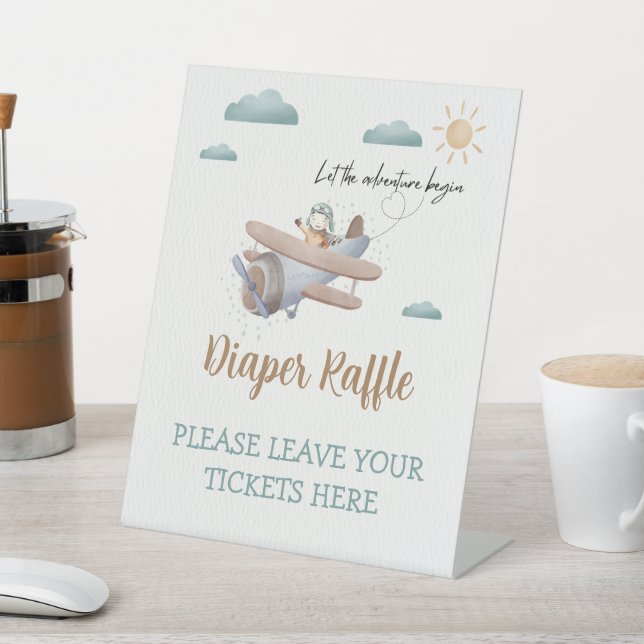 Diaper Raffle Sign Here Airplane Baby Shower (In SItu)