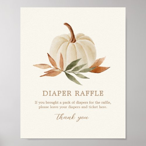 Diaper Raffle Sign Little Pumpkin Baby Shower