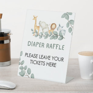 Diaper Raffle Sign Oh Baby Jungle Baby Shower