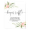 Diaper raffle sign pink greenery gold elegant