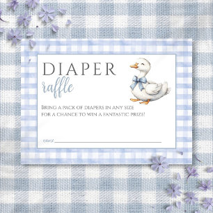 Diaper Raffle Silly Goose Blue Boy Baby Shower Enclosure Card