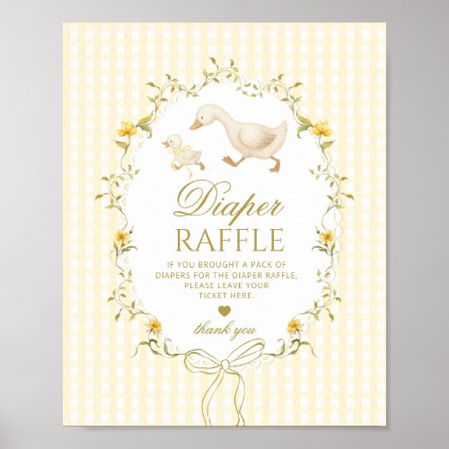 Diaper raffle Silly Goose gender neutral gingham
