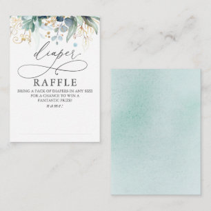 Diaper Raffle Soft Greenery Baby Shower Ticket Enclosure Card