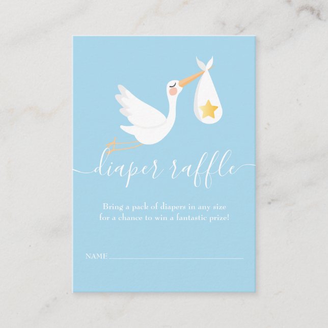 Diaper Raffle Special Delivery Stork Baby Shower Enclosure Card (Front)