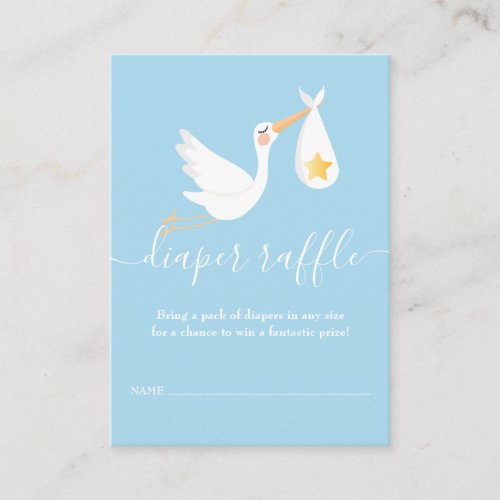 Diaper Raffle Special Delivery Stork Baby Shower Enclosure Card