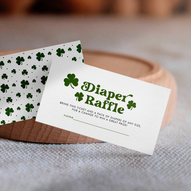 Diaper Raffle St. Patrick's Day Baby Shower Enclosure Card (Creator Uploaded)