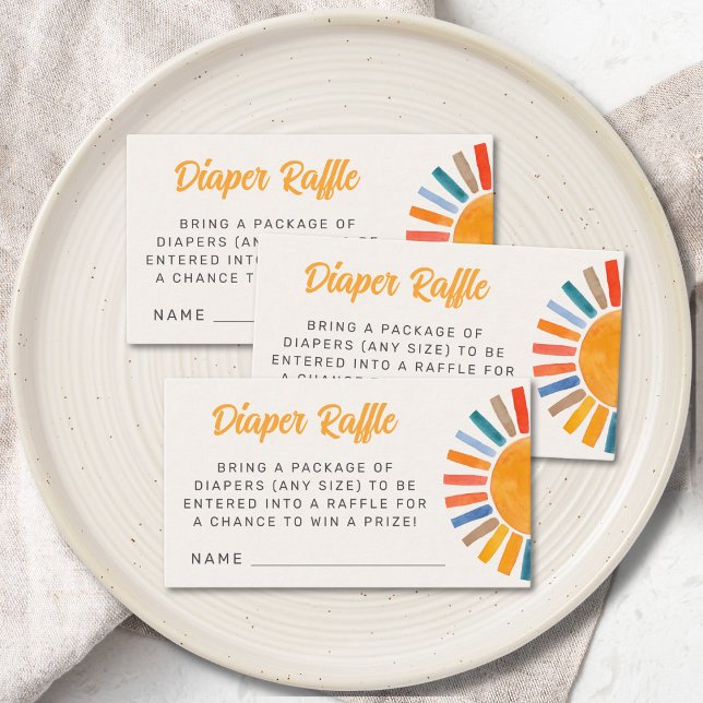 Diaper Raffle Sun Baby Shower Enclosure Card (Creator Uploaded)