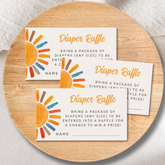 Diaper Raffle Sun Baby Shower Enclosure Card (Creator Uploaded)