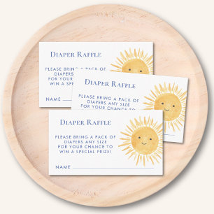 Diaper Raffle Sun Boy's Baby Shower Enclosure Card