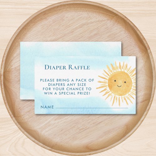 Diaper Raffle Sun Boys Baby Shower Enclosure Card
