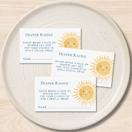 Diaper Raffle Sun Boy's Baby Shower Enclosure Card