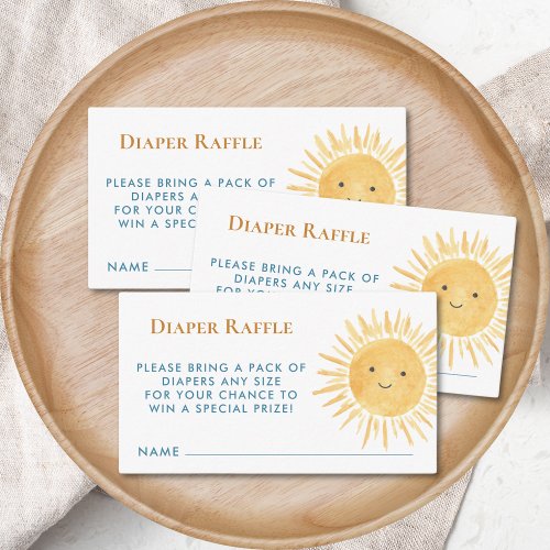 Diaper Raffle Sun Boys Baby Shower Enclosure Card
