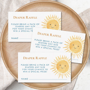Diaper Raffle Sun Boy's Baby Shower Enclosure Card