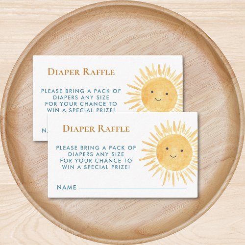 Diaper Raffle Sun_Themed Baby Shower Enclosure Card