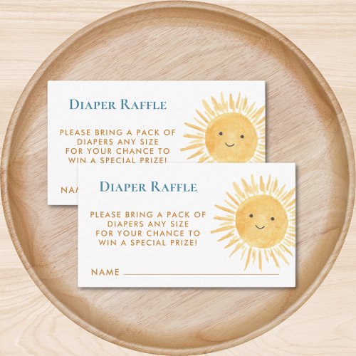 Diaper Raffle Sun_Themed Baby Shower Enclosure Card