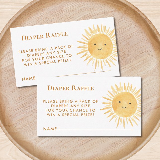 Diaper Raffle Sunshine Baby Shower Enclosure Card (Creator Uploaded)