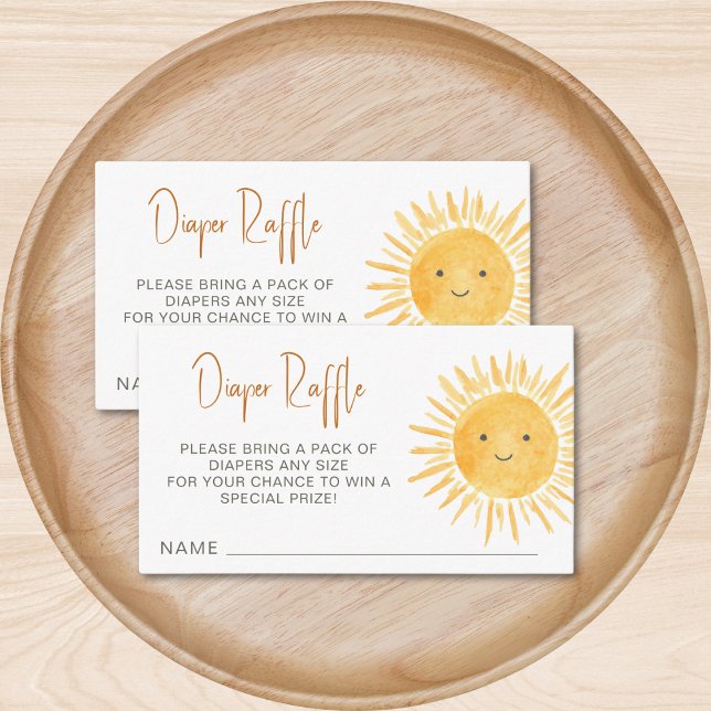 Diaper Raffle Sunshine Baby Shower Enclosure Card (Creator Uploaded)