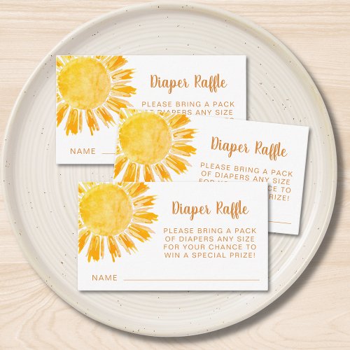 Diaper Raffle Sunshine Baby Shower Enclosure Card