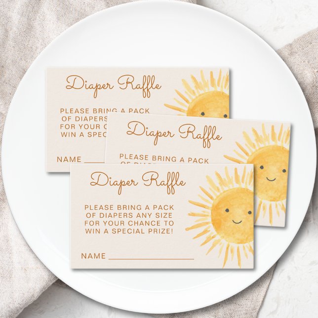 Diaper Raffle Sunshine Baby Shower Enclosure Card (Creator Uploaded)