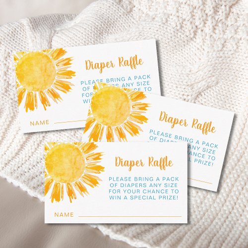 Diaper Raffle Sunshine Boys Baby Shower Enclosure Card