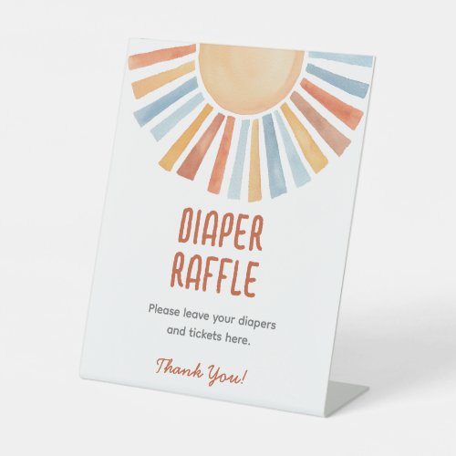 Diaper Raffle Sunshine Gender Neutral Baby Shower Pedestal Sign