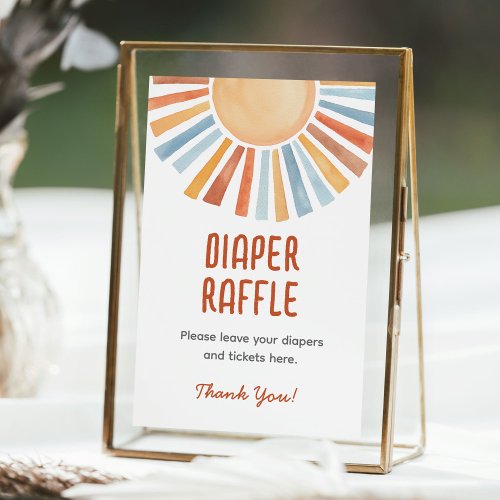 Diaper Raffle Sunshine Neutral Baby Shower Sign