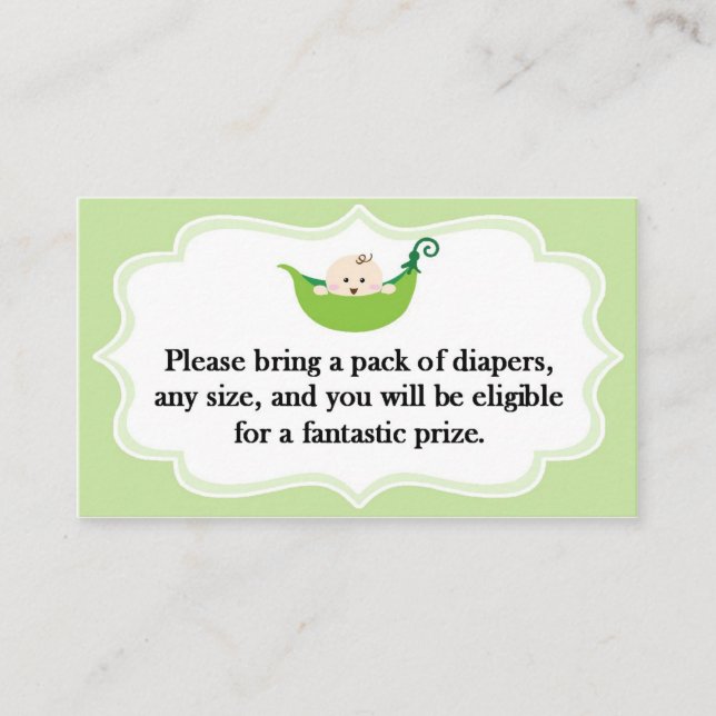 Diaper Raffle Sweet Pea Baby Shower card (Front)