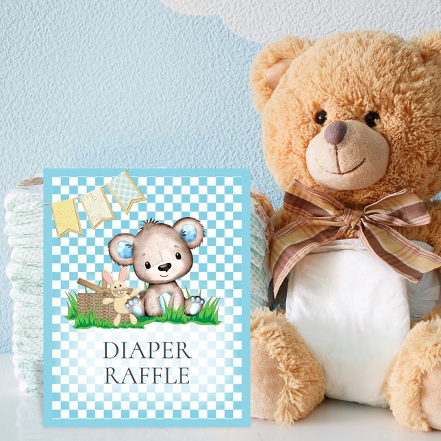 Diaper Raffle Table Teddy Bear Picnic Baby Shower  Poster (Creator Uploaded)