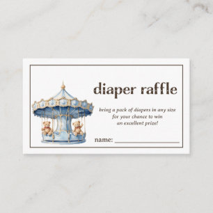 Diaper Raffle Teddy Bear Twin Boys Baby Shower Enclosure Card