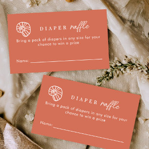 Diaper Raffle Terracotta Coastal Beach Baby Shower Enclosure Card