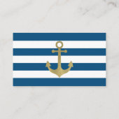 Diaper Raffle Ticket, Ahoy, Nautical, Faux Gold Enclosure Card (Back)