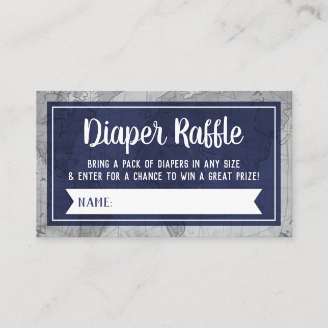 Diaper Raffle Ticket, Airplanes Business Card (Front)