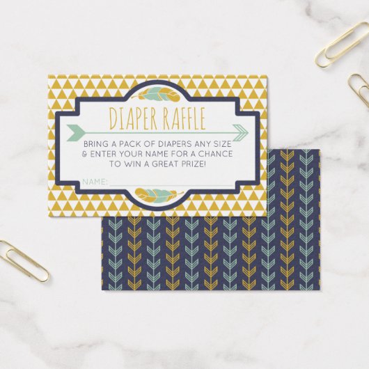 Diaper Raffle Ticket, Aztec, Arrows, Tribal (Office)