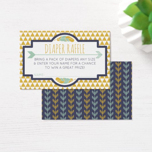 Diaper Raffle Ticket, Aztec, Arrows, Tribal (Desk)