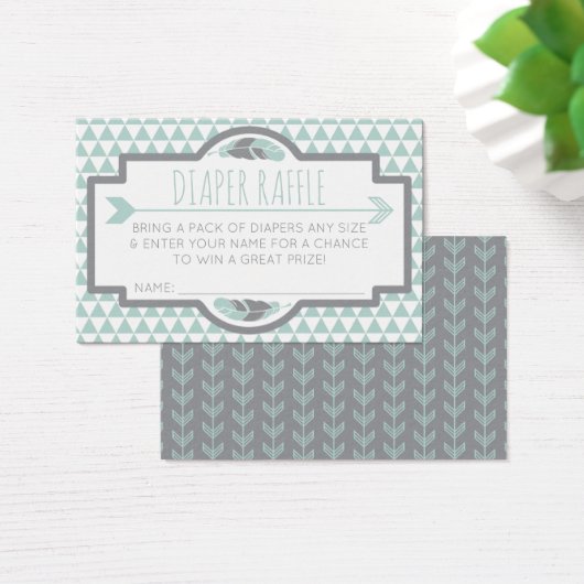 Diaper Raffle Ticket, Aztec, Arrows, Tribal (Desk)