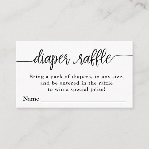 Diaper Raffle Ticket Baby Shower Enclosure Card