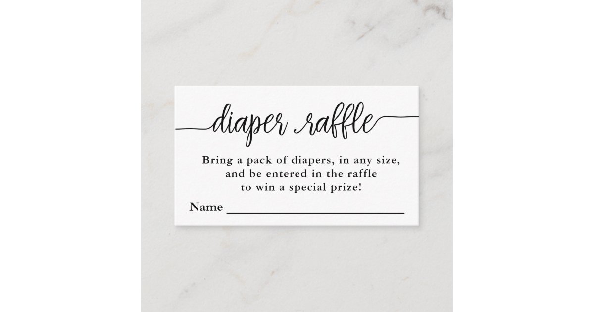 Diaper Raffle Ticket, Baby Shower Enclosure Card | Zazzle